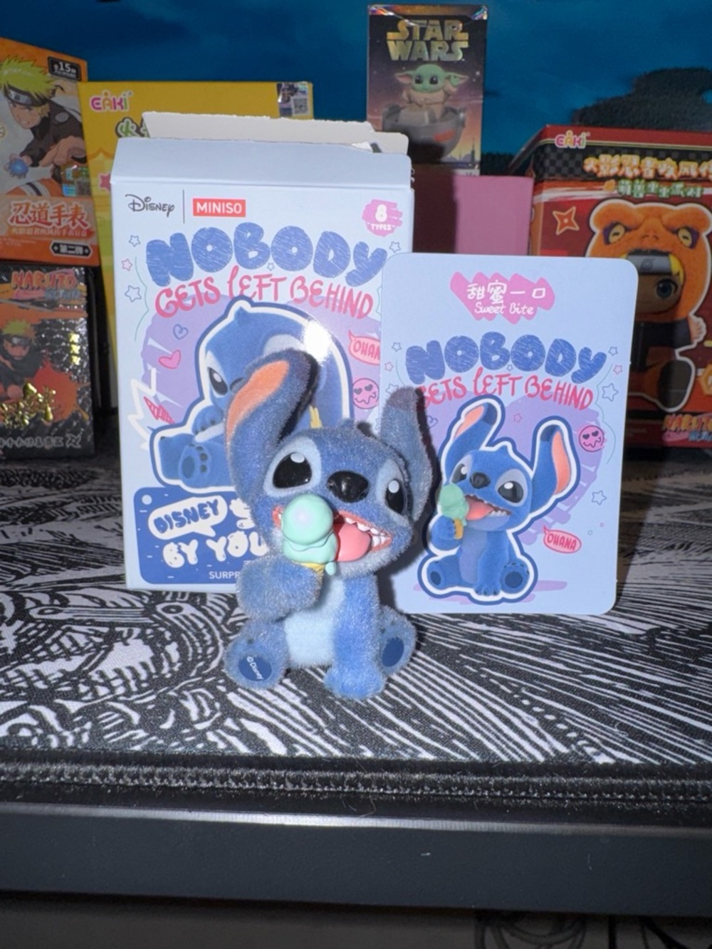 Disney Blue Stitch Plush with Ice Cream Accessory